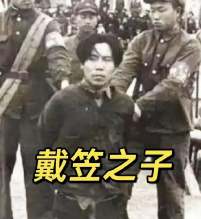 1951年1月，戴笠的儿子戴善武被五花大绑，跪在地上即将被执行死刑。 195