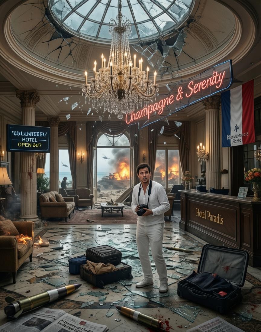 法新社3月2日有条报道，读起来有种奇怪的撕裂感——阿布扎比的豪华酒店里，法国游客