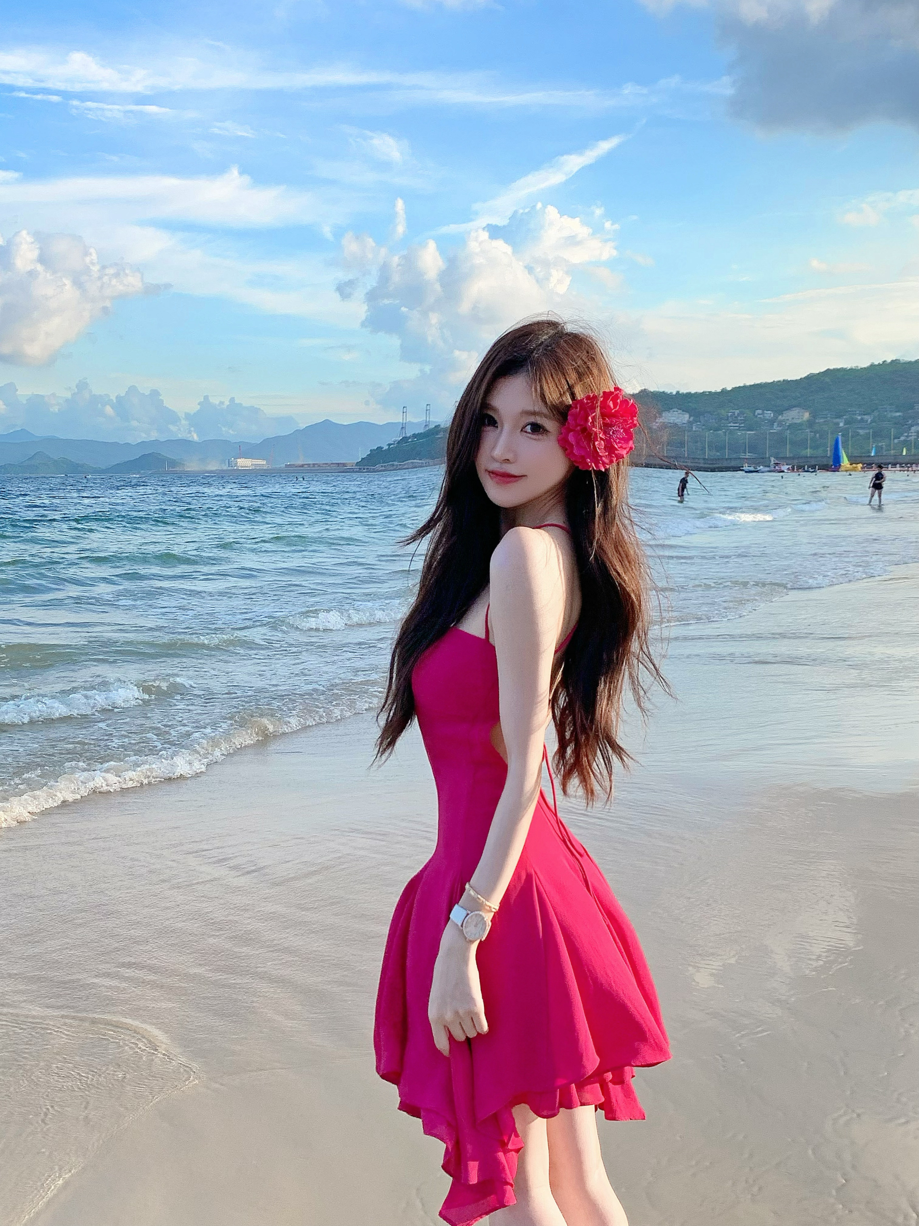 属于玫红色的海边​​​
