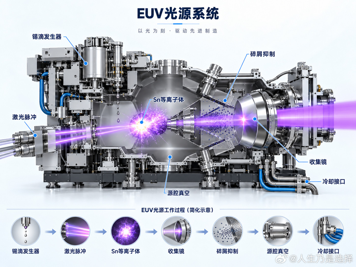 EUV光刻机全拆解！芯片皇冠上的明珠全球最贵、最精密的设备——EUV光刻机，一台1.5亿美元，里面藏