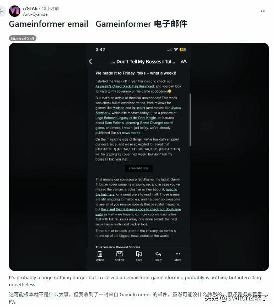 近日，Reddit论坛上的一篇帖子引起了玩家们的关注，尤其是对《GTA6》新预告