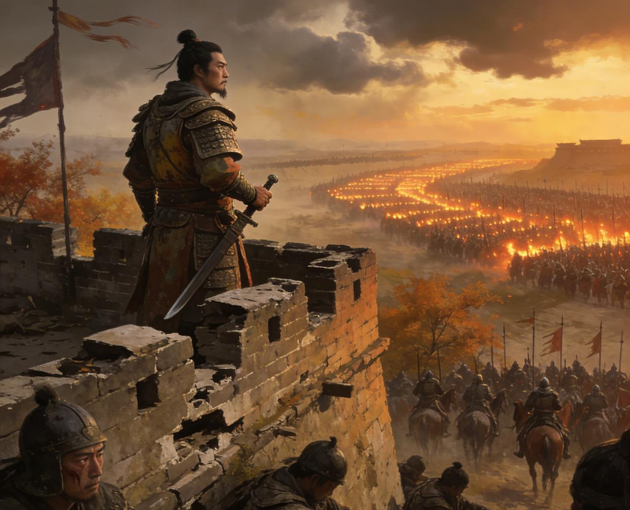 554年秋，沈辽将军率800残骑退守河阳城，已断粮三日，面对十万南梁大军，大家都