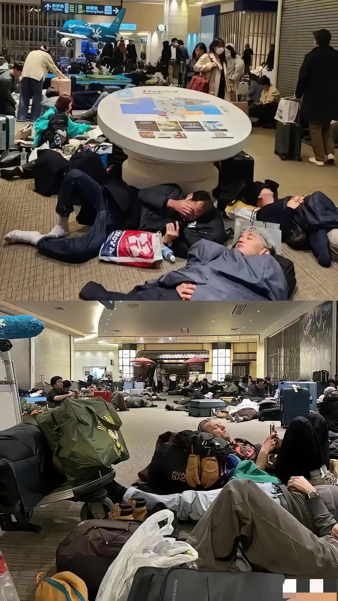 这场景看着让人心酸又无奈，好好的旅行变成了滞留困境。据报道，截至1月27日，超7