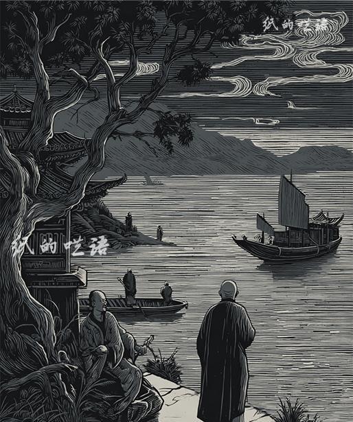禅师日常：禅师在河边等渡船，一个书生捉弄他：大师修行之人，为什么还要跟我们一样