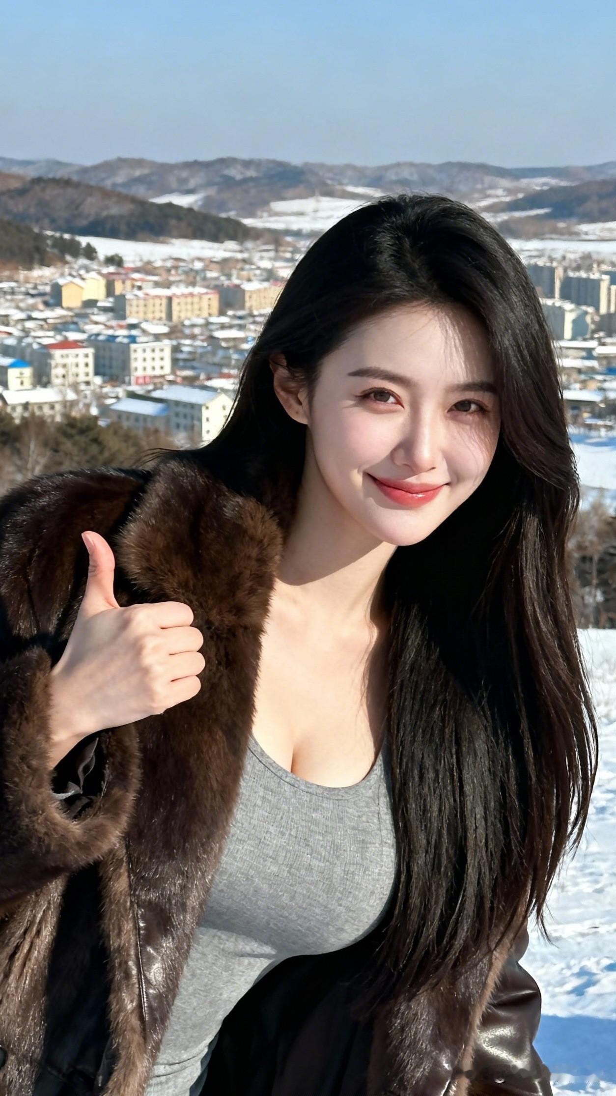 雪中美人笑，冬日暖阳中。来一张你认为最治愈的笑容冬日暖阳下的雪景自拍，点赞👍