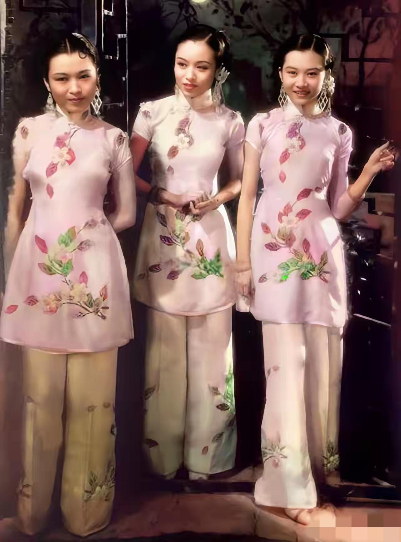 上世纪三十年代，在上海的梁赛珍与梁赛珠和梁赛珊。这不是演戏，而是当时梁氏三姐妹年