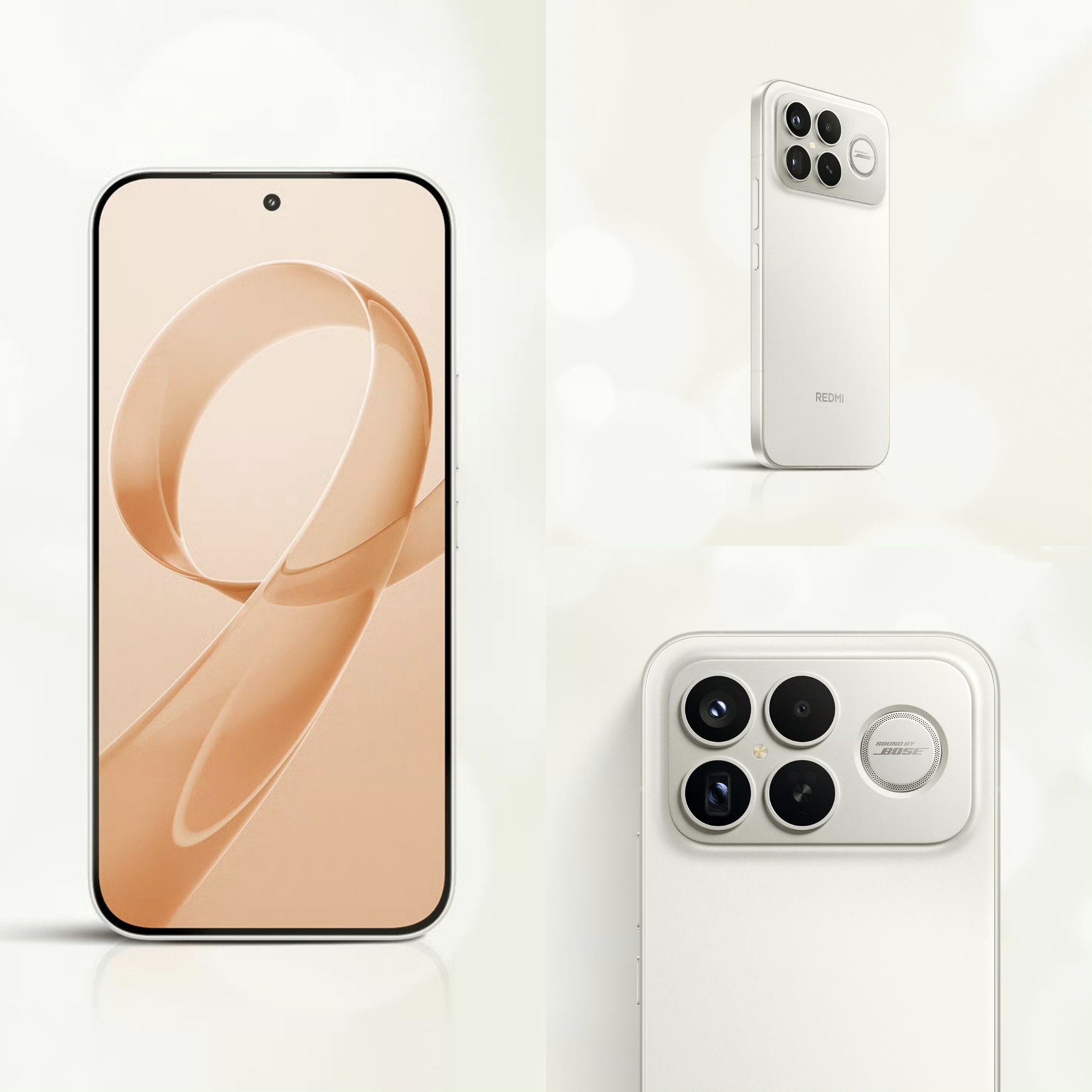 REDMIK90ProMax，大R角大直屏，下巴略微比三边粗一点，后置50