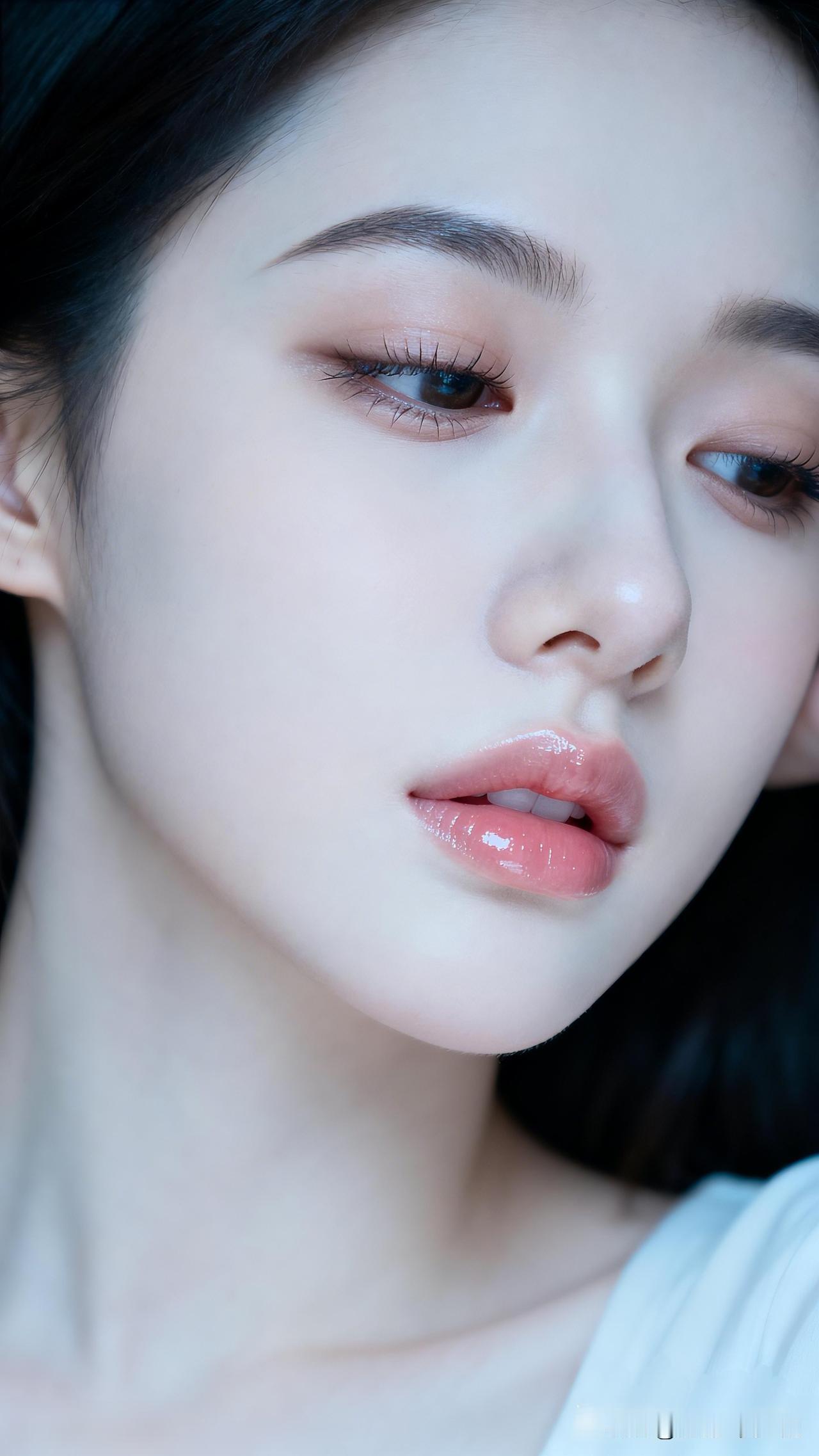 红唇轻启，似有千言。你心中的美女啥模样温柔眼妆，清新自然，完美肌肤，女神范儿