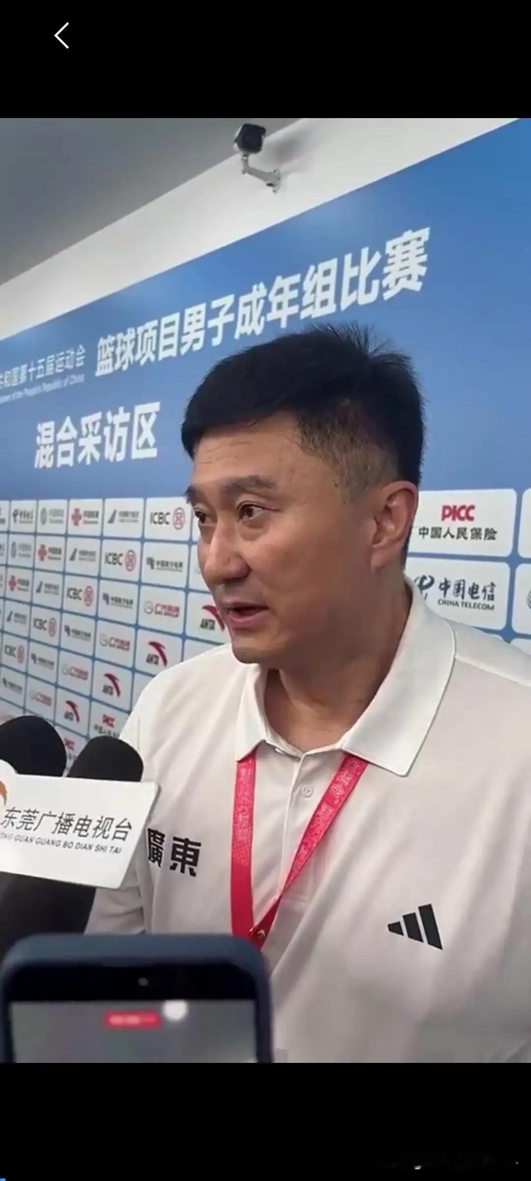 广东男篮101-65浙江男篮，夺得第15届全运会男篮成人组金牌，赛后杜锋指导说了