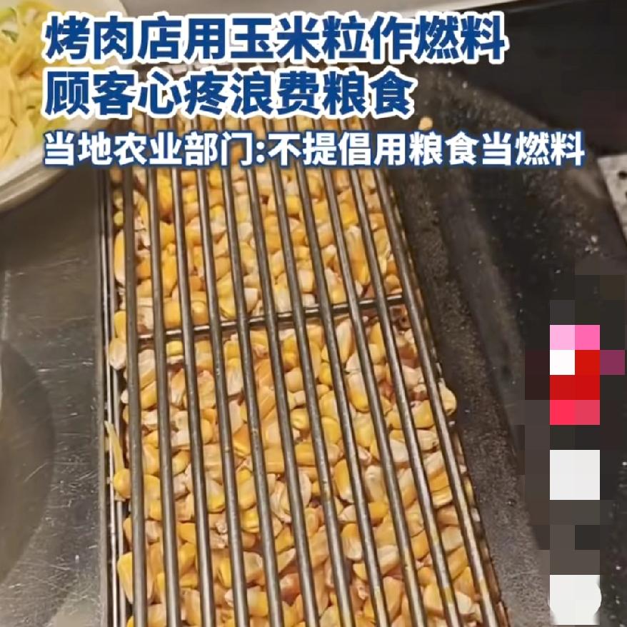 这下真解释不清了烟台一家烤肉店用玉米烧着烤肉？被人发网上骂浪费粮食！