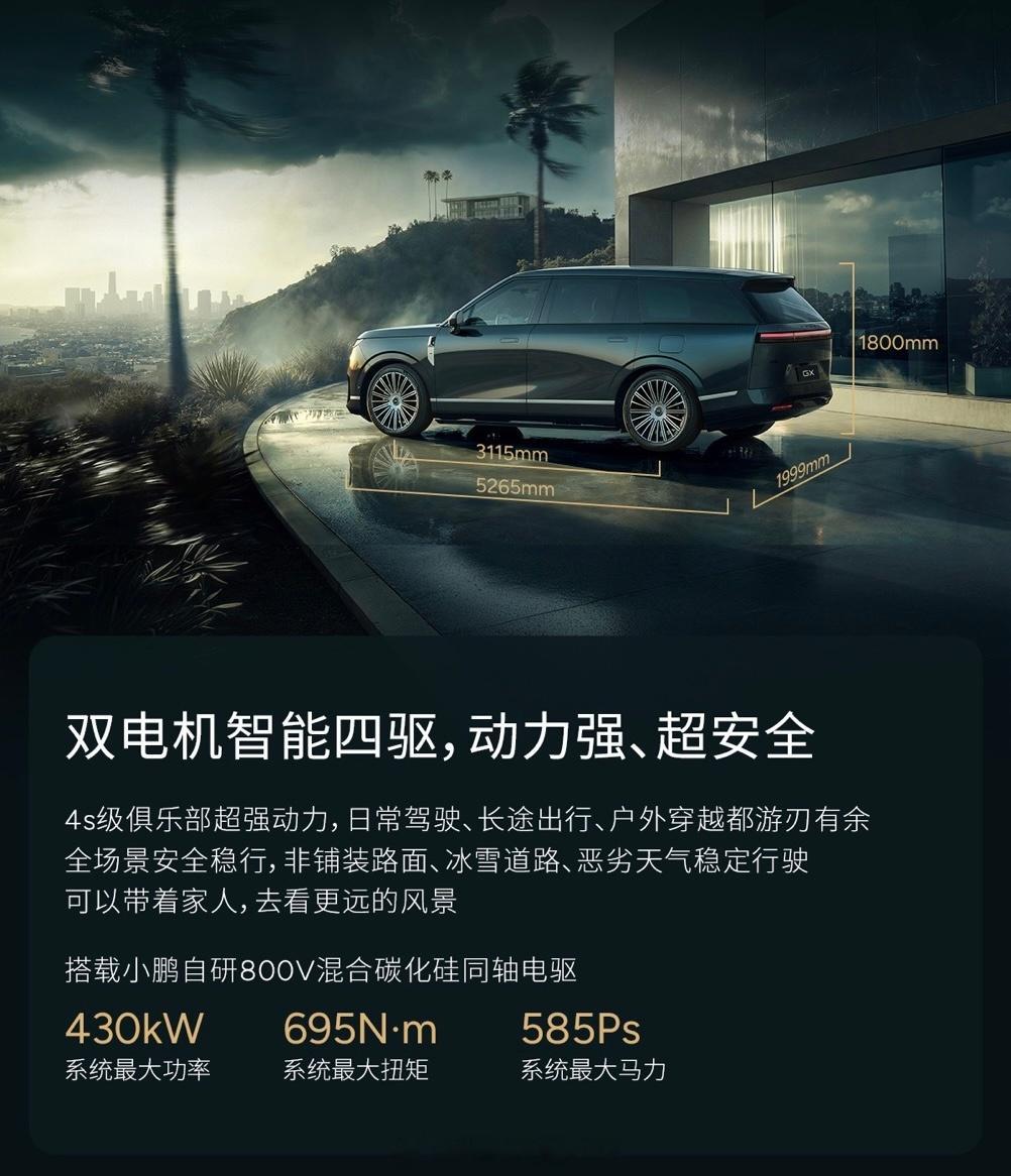 癫了，小鹏GX也用上线控+后轮转向了同时还有鲲鹏超级增程车长5米26，轴距3米1