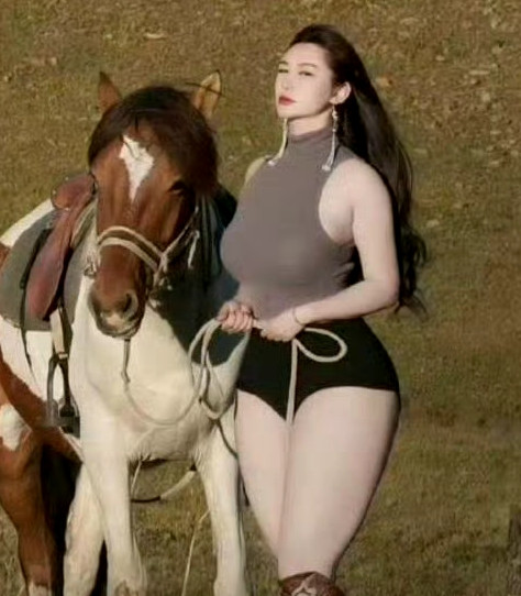 草原上骑马的女人也很彪悍