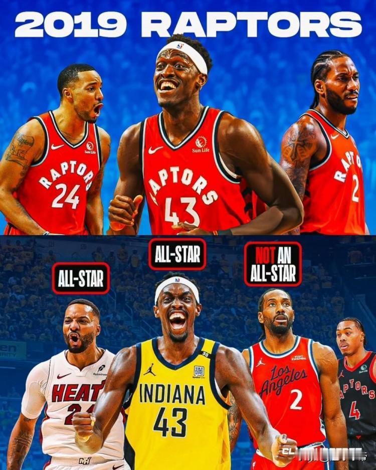 物是人非，当年猛龙夺冠核心在只有莱昂纳德没有入选全明星!鲍威尔入选全明星了，