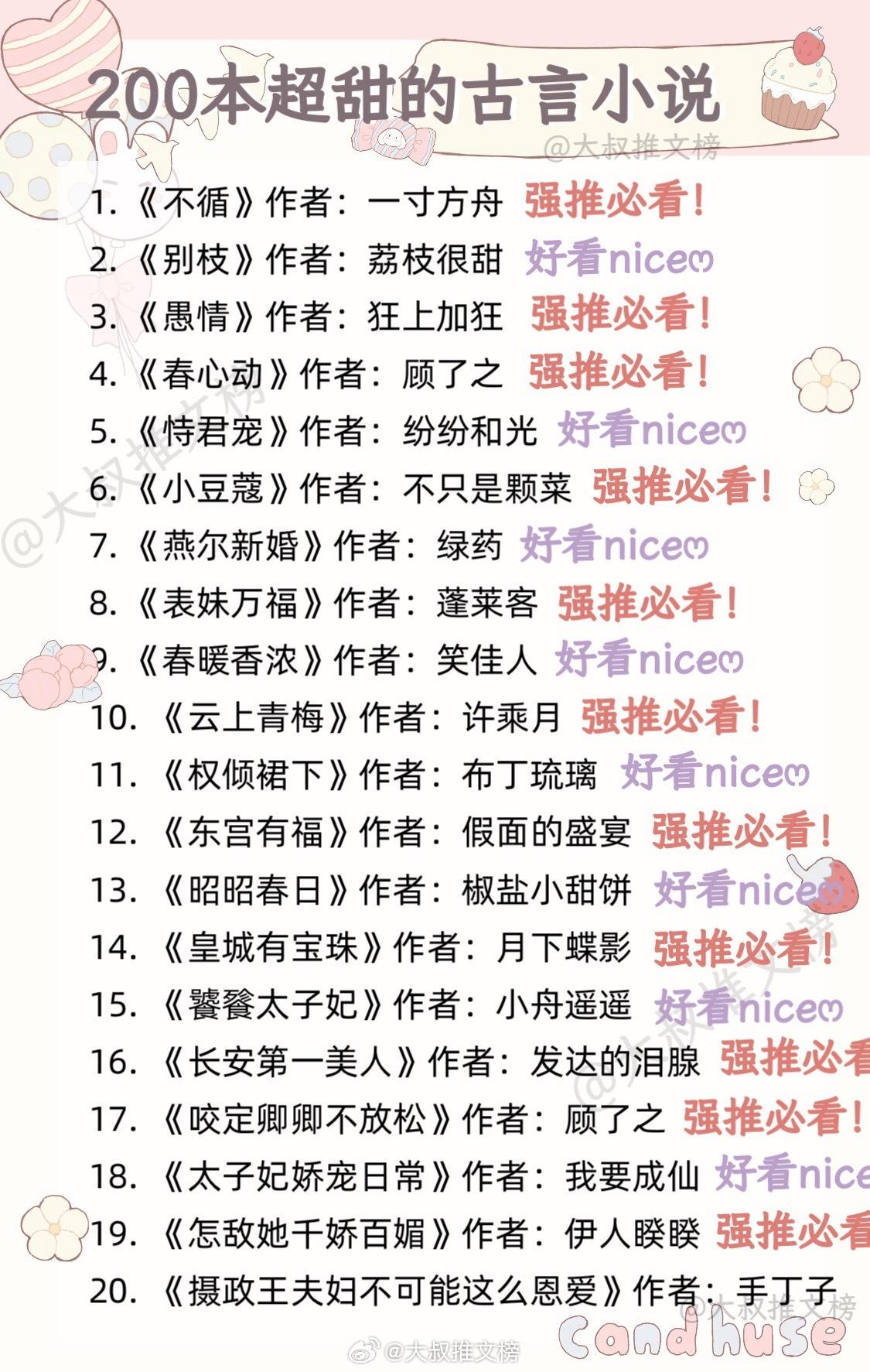 拯救暑假书荒系列——【 200本超甜超好磕的古言甜宠文合集】看起来轻松...