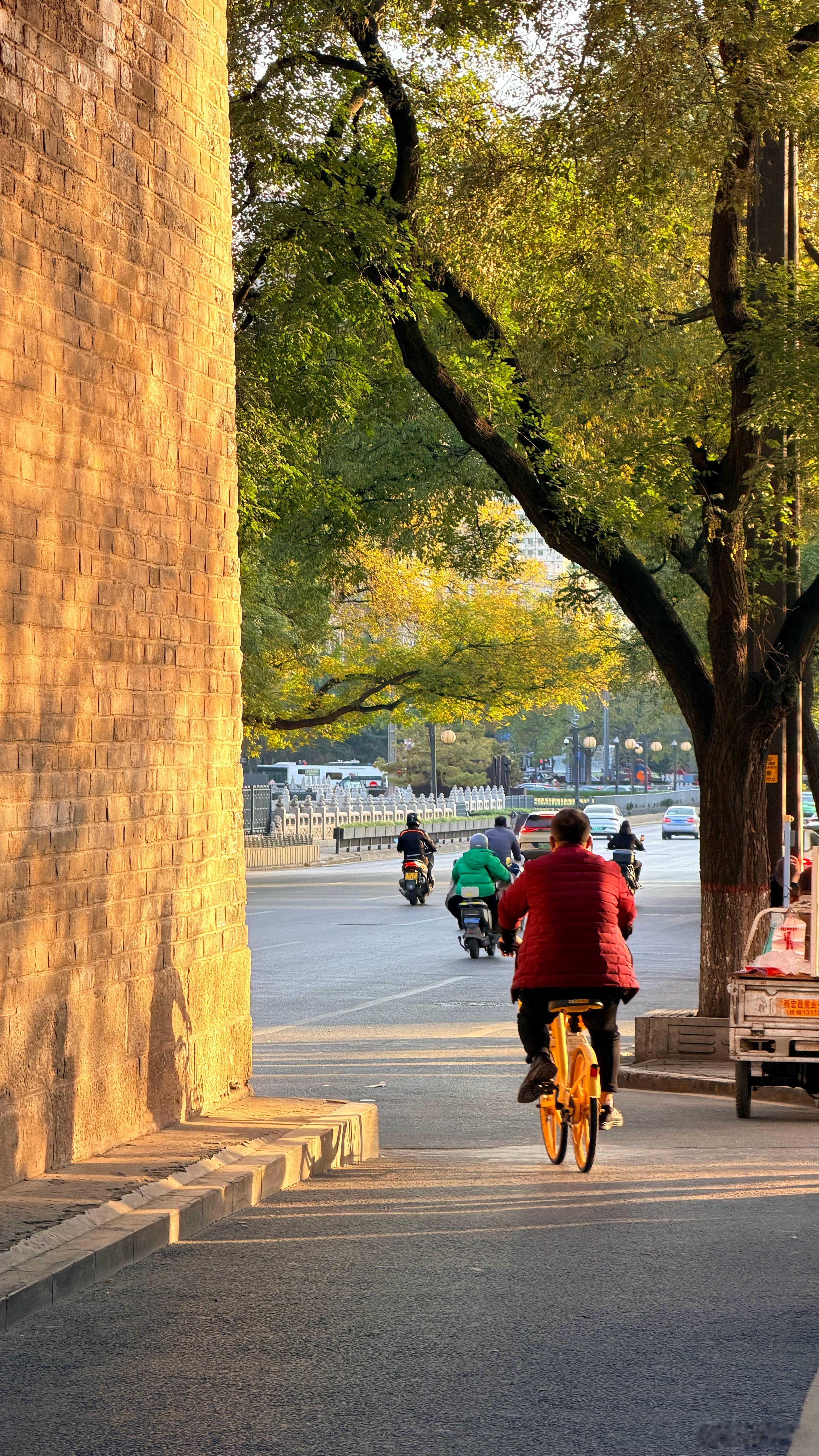 西安城墙的午后时光午后阳光照耀在城墙上总是那么惬意😌
