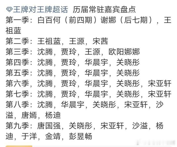 历届常驻嘉宾盘点王牌对王牌‖​​​