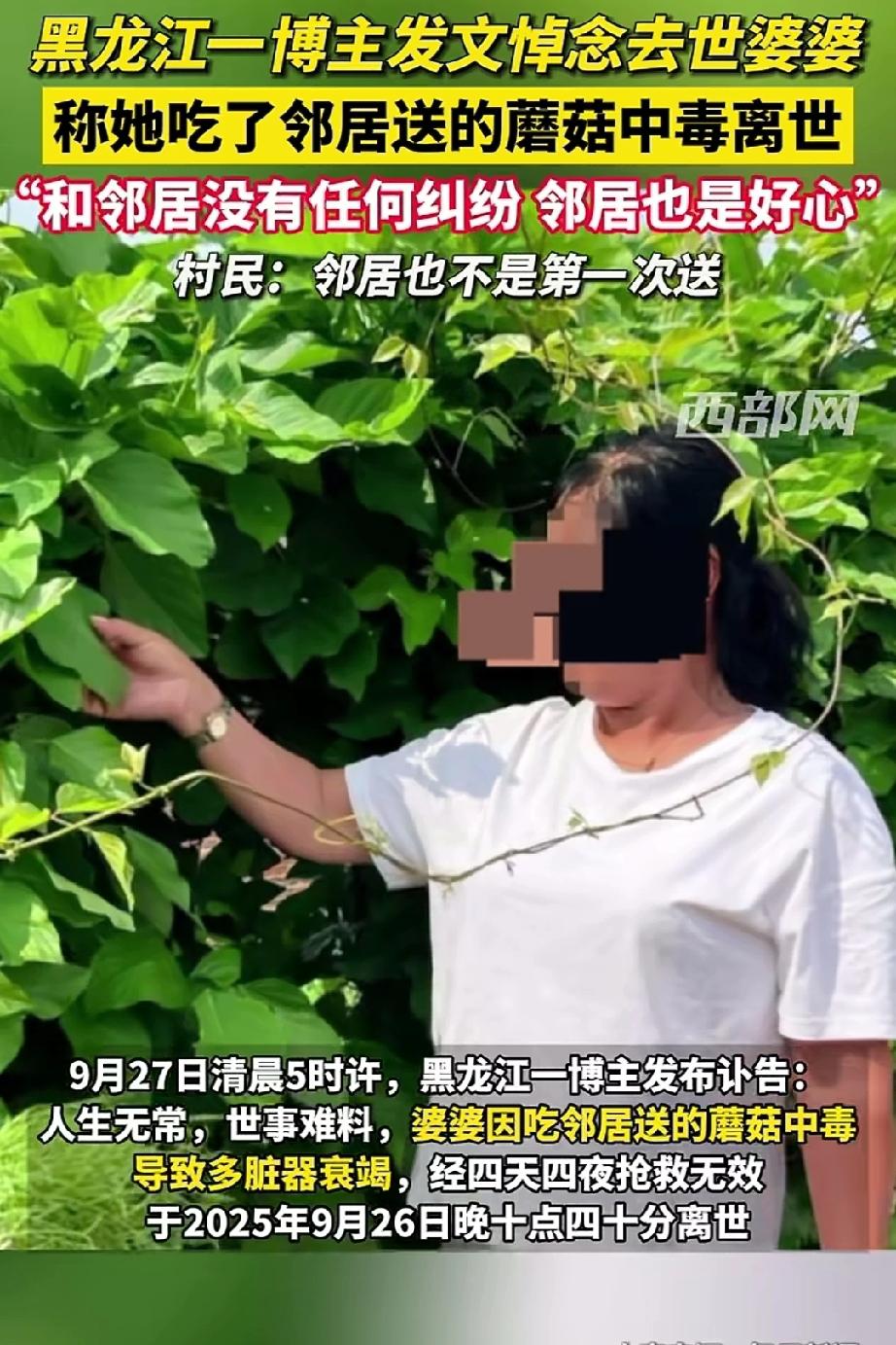 太意外了！黑龙江一位博主发文悼念去世的婆婆，人生无常事，世难料婆婆刚因