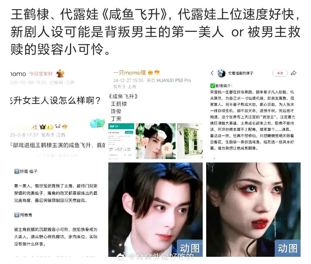 网传王鹤棣下一部大男主剧《咸鱼飞升》将于三月开机。然而熟悉的场