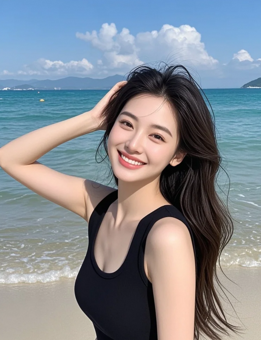 海风不说话，却懂她的温柔