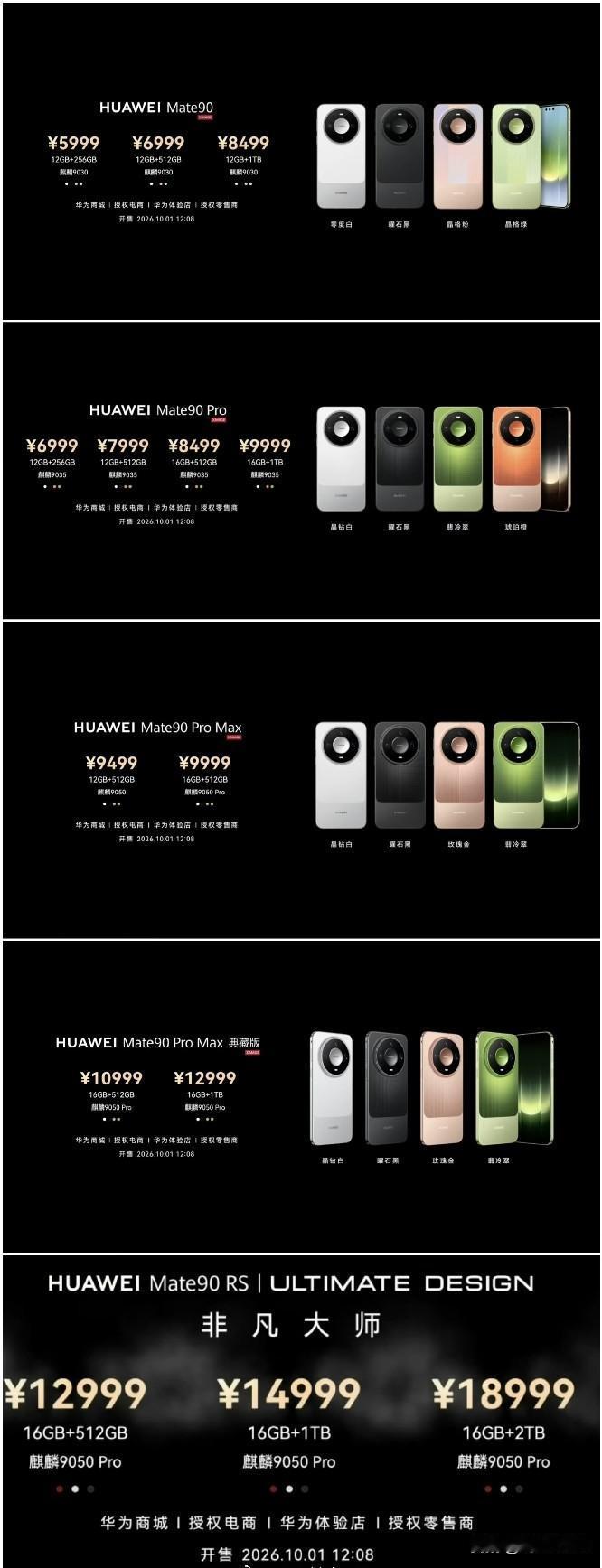 90吗华为Mate90全系5999元起，四卡三待+12000nit屏该不该