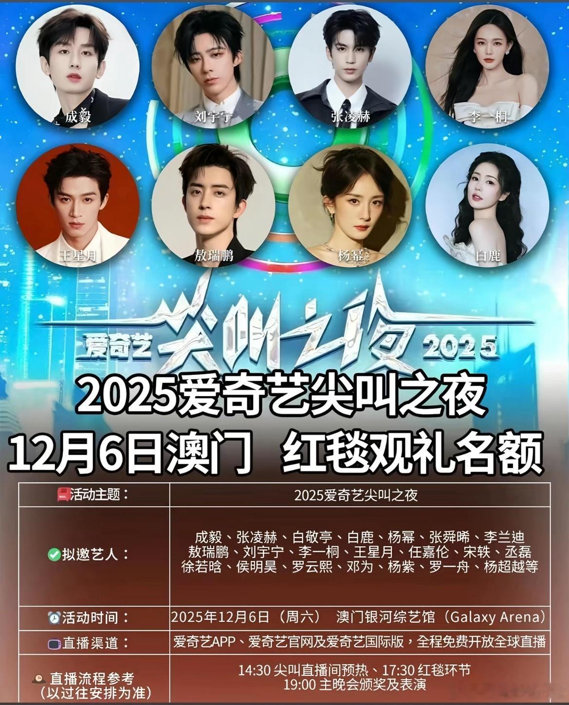 2025尖叫之夜，在澳门举行，观礼名额已出，不知道今年能花落谁家？