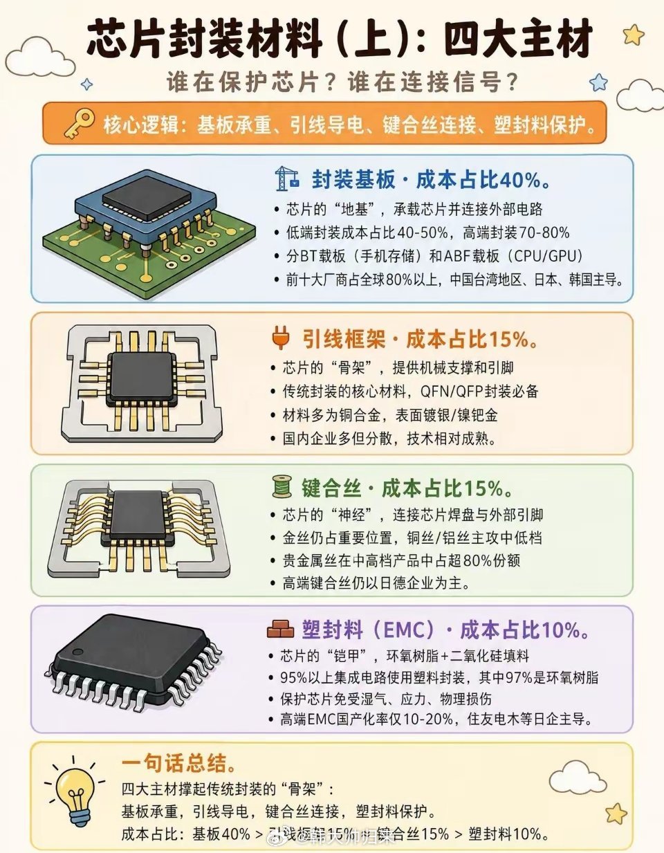 半导体材料是芯片性能的关键？！别只看芯片本身，封装材料才是幕后功臣！传统封装四大