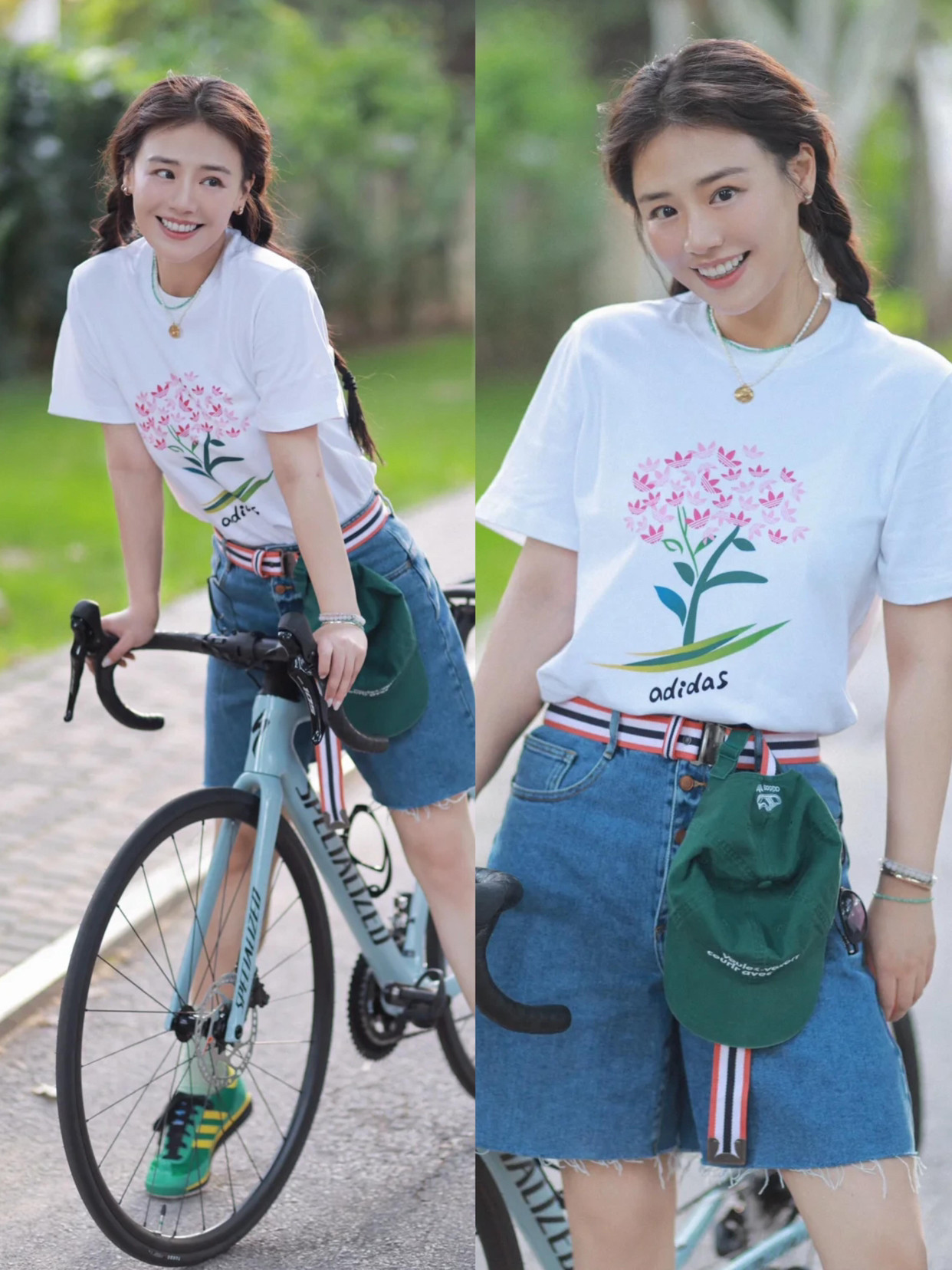 又被马思纯美到了，一身休闲装很少女！30多岁的马思充满少年感，这次的休闲风穿搭就让人眼前一亮。白色印