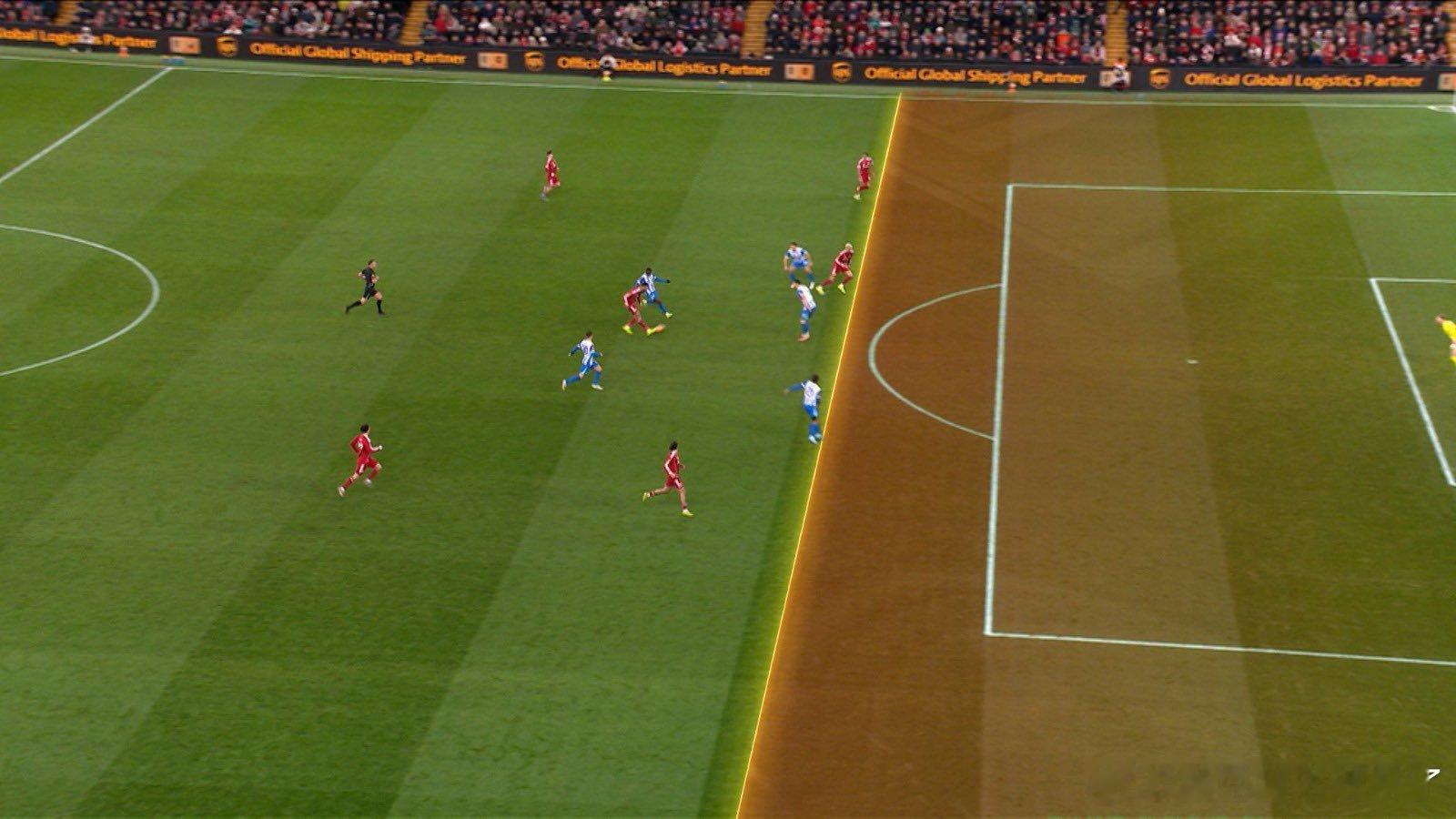 利物浦电台通过划线来说明，恩古莫哈那个进球其实没有越位