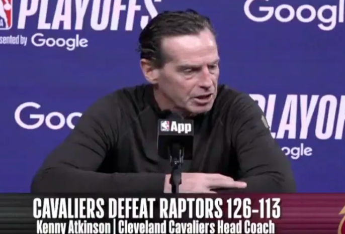 NBA季后赛比赛结束后，骑士主教练肯尼-阿特金森谈到了对手全场获得35次罚球的话