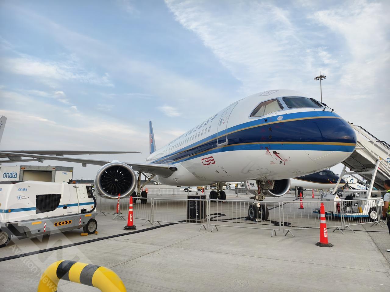中国南方航空C919亮相迪拜航展。航展期间，包括中国南方航空C919在内的中国商