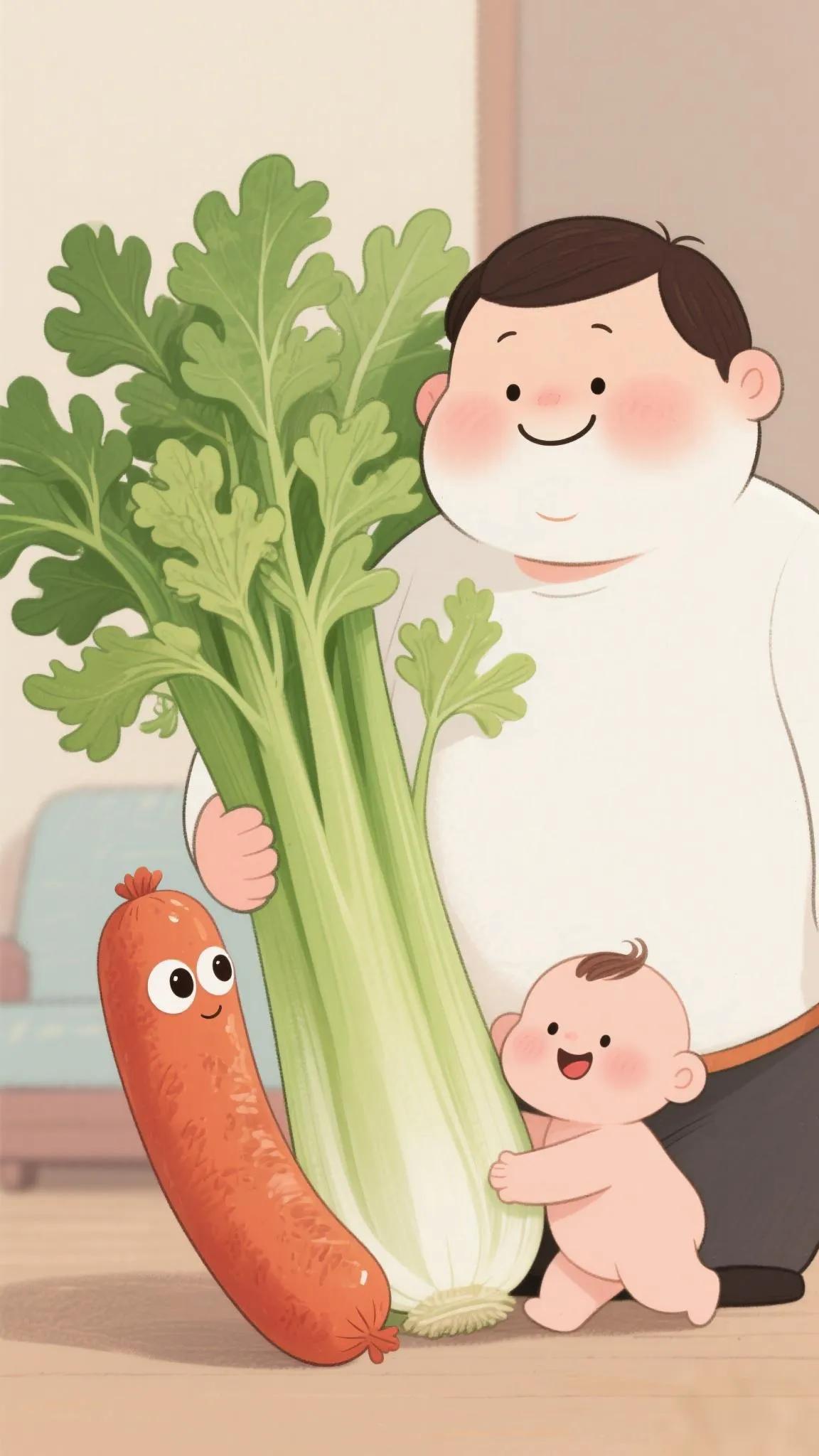 童言童语：爸爸是胖嘟嘟的汤圆、妈妈是有点胖的芹菜、宝宝是瘦嘟嘟的火腿肠。这是5岁