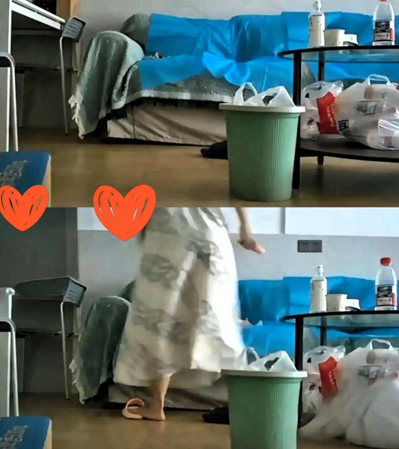 他俩怕是做梦都没想到，栽就栽在最熟悉的医院里！视频里的值班室、沙发上的蓝色无