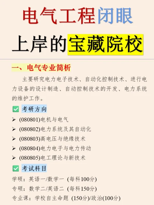 🔥电气工程考研看这篇就够啦！！！