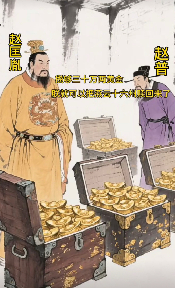宋太宗赵光义登基之前，觉得大哥宋太祖赵匡胤不过尔尔，竟然想用黄金赎燕云十六州，觉得要是自己上，肯定是