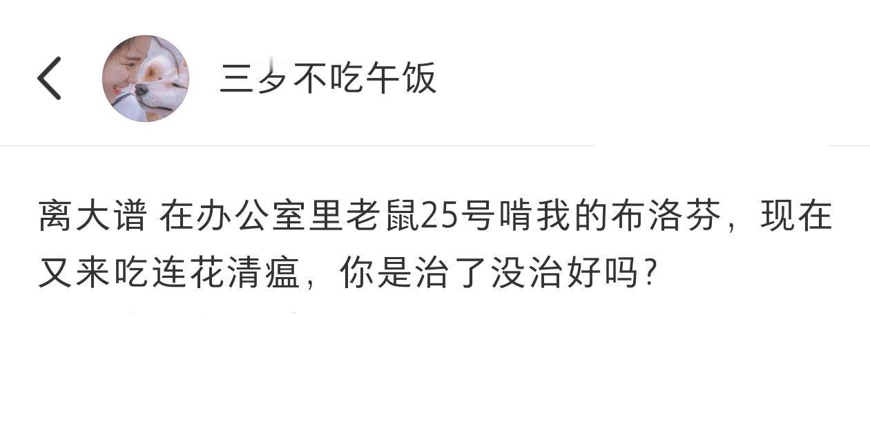 办公室的药被老鼠偷吃了[捂脸哭]​​​