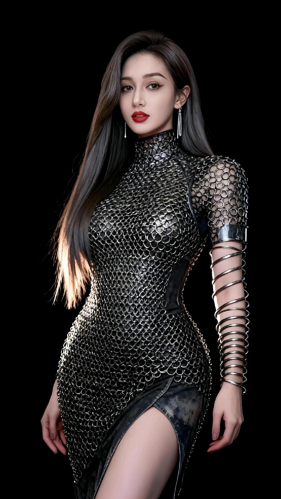 暗黑系金属风连衣裙，霸气十足！🔥💥