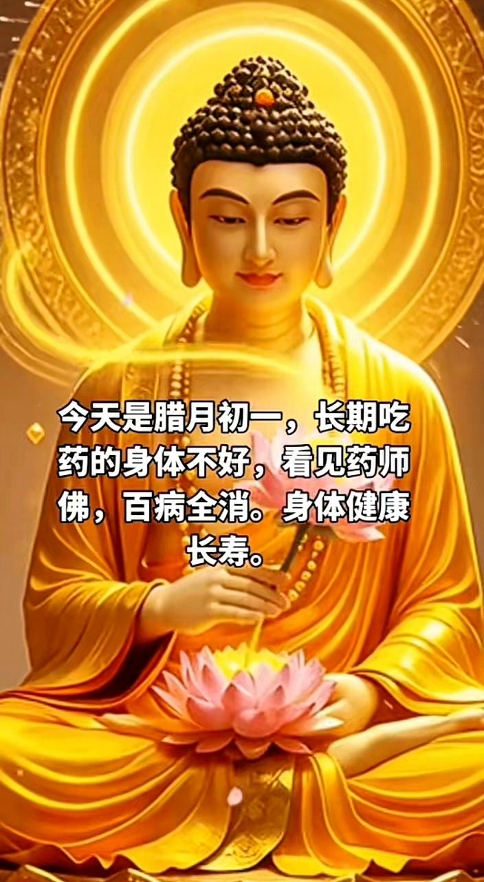 今天是腊月初一长期吃药者身体欠佳者好运气降临有幸得见药师佛自此百病皆消