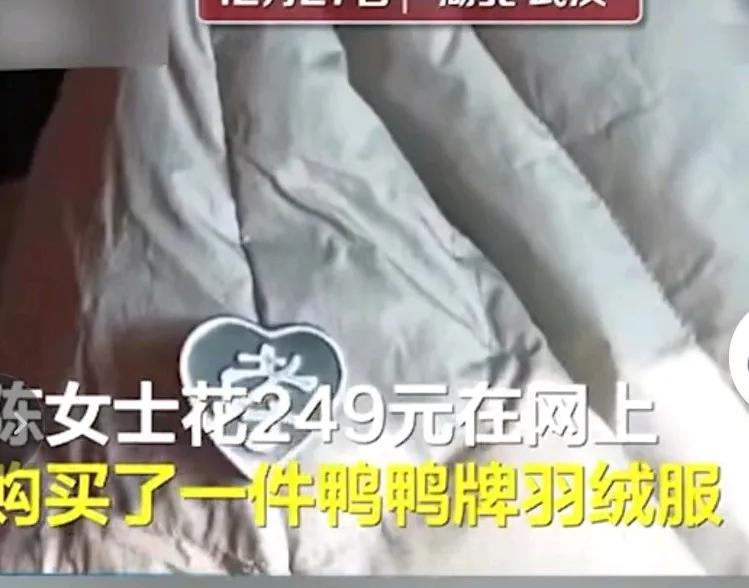 女子网购羽绒服有丧字臂章，女子花299在网上买了一件鸭鸭牌羽绒服，结果收到后挂