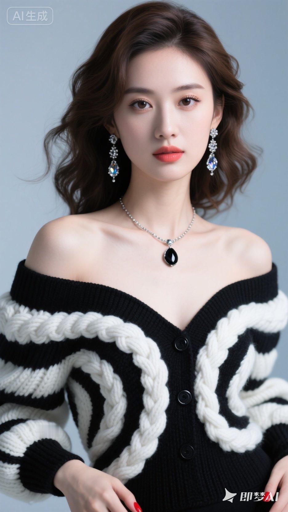 优雅黑白色调毛衣，尽显时尚魅力！🌟✨