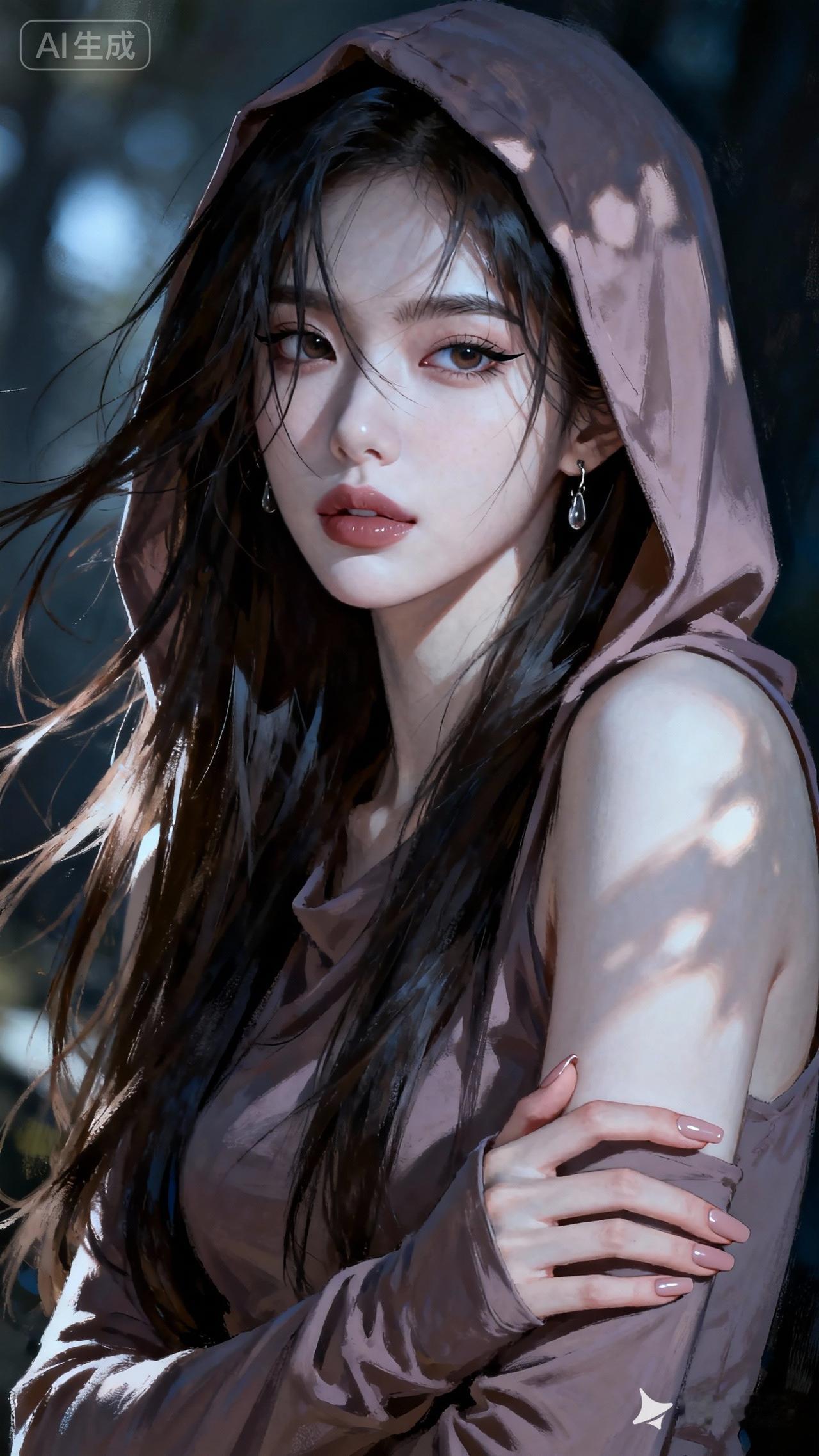 AI生成的梦幻少女简直是把唯美发挥到了极致。就像用特定指令生成的中国古代美人，那