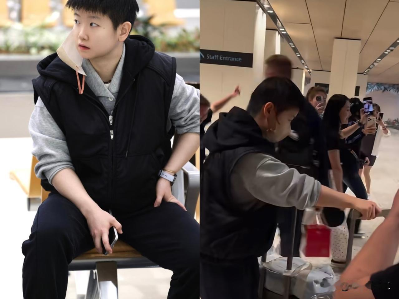 莎莎落地新加坡，机场这一幕太有爱了！刚刷到视频，莎莎到新加坡了！出机场的