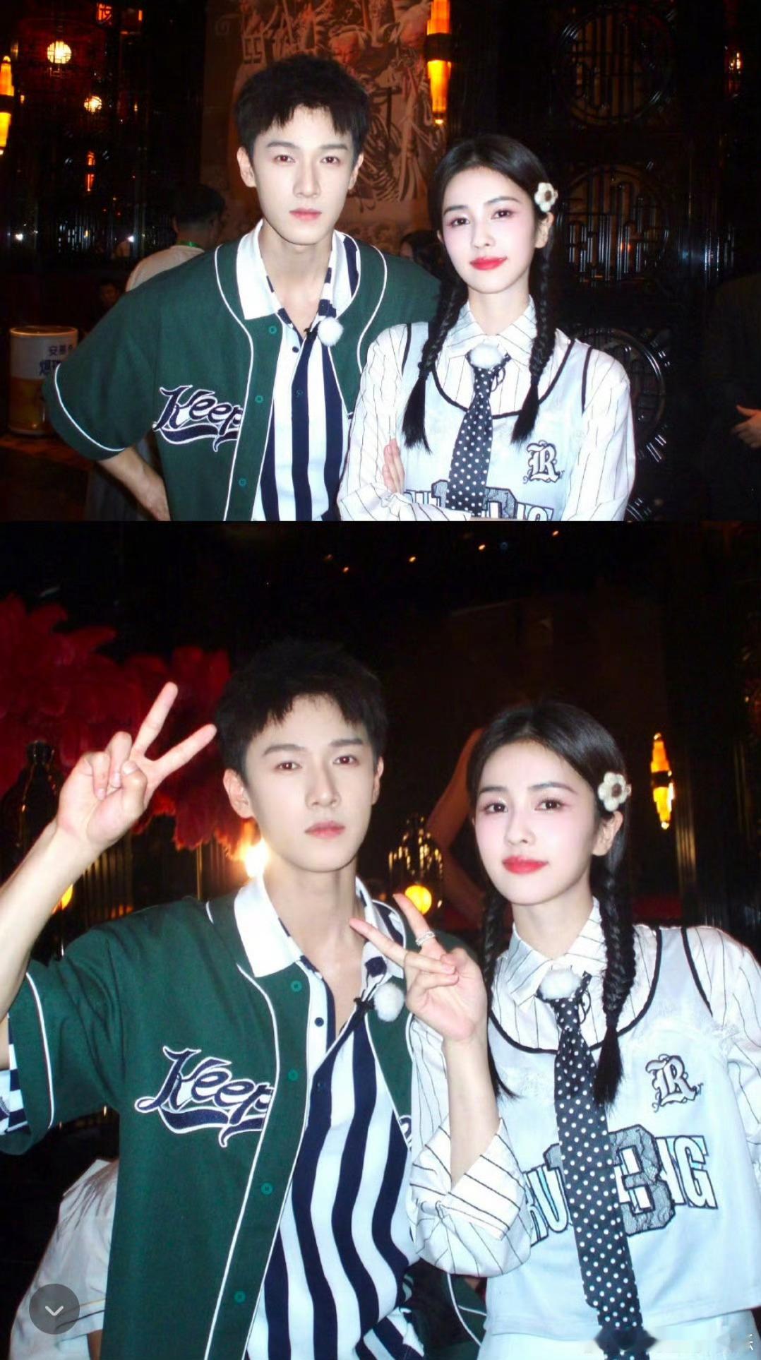 奔跑吧全员比心跑男家族集体比心来袭，满屏都是温柔与活力～孟子义与白鹿双人比心甜