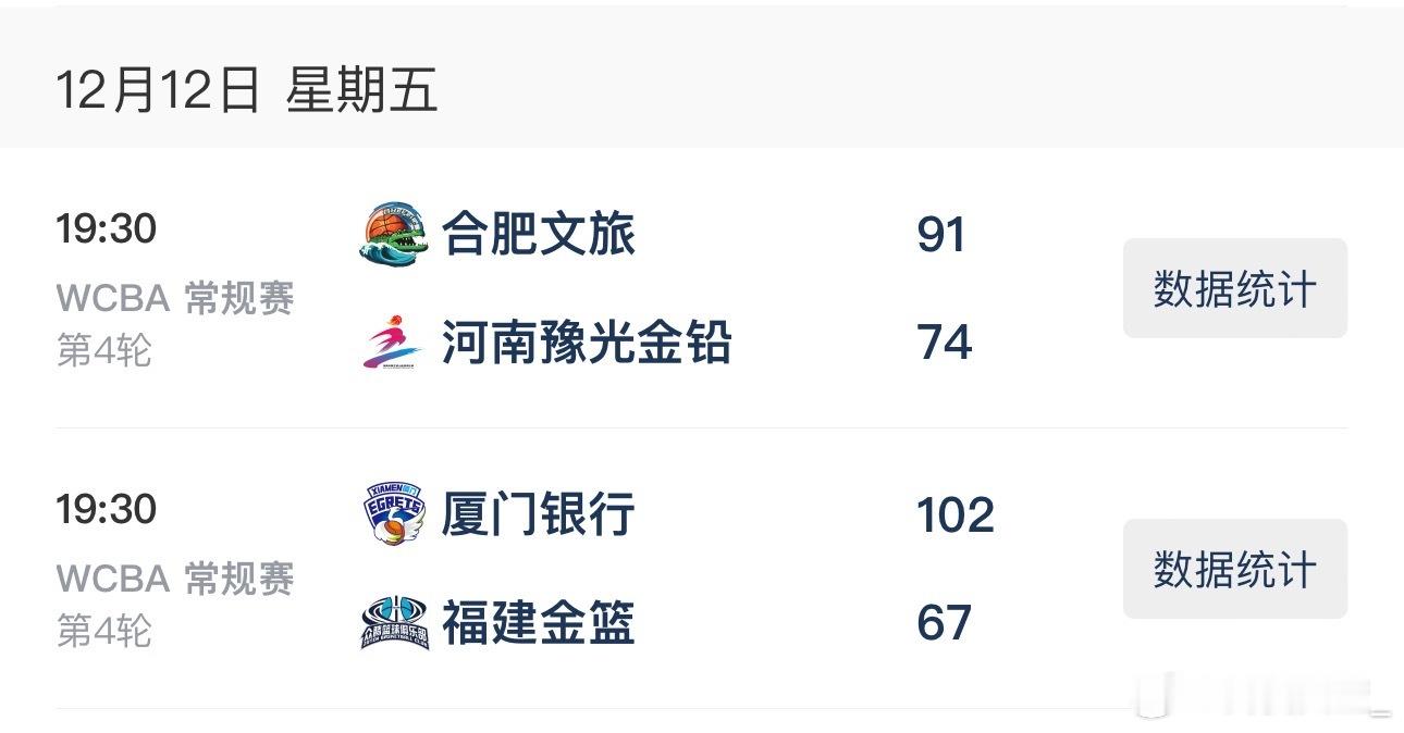 【WCBA今日综述：合肥复仇河南，厦门继续大胜】2025-2026赛季WCBA常