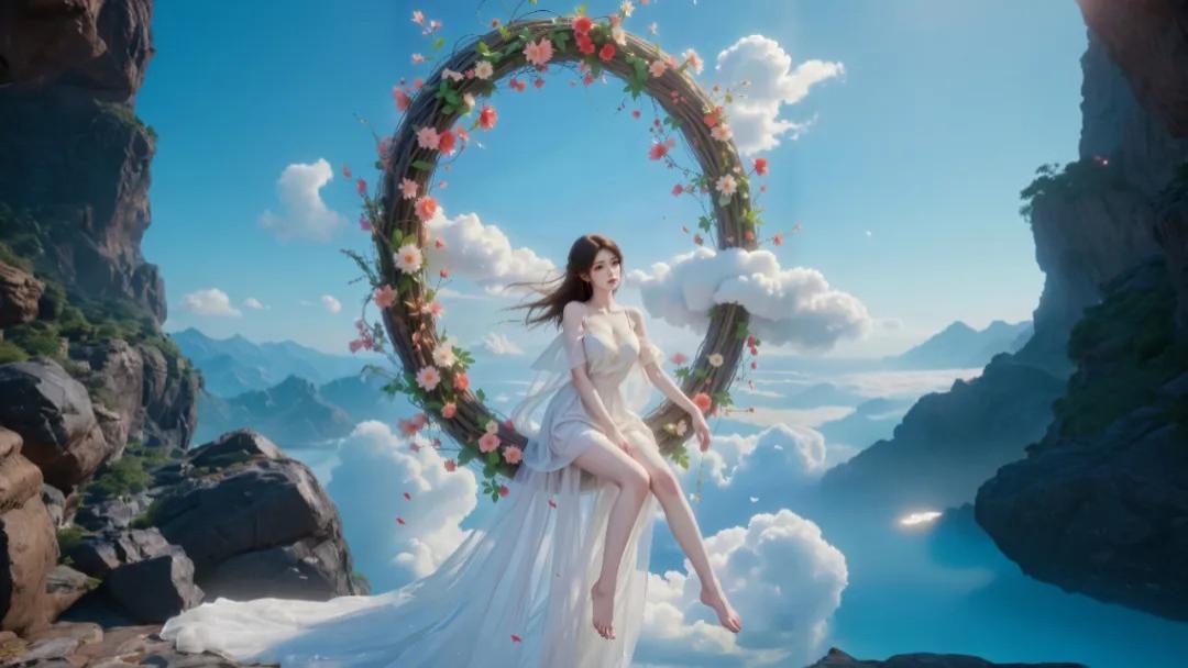 云端花语·火灵儿的秋千漫舞:在风与山野间的诗意栖居