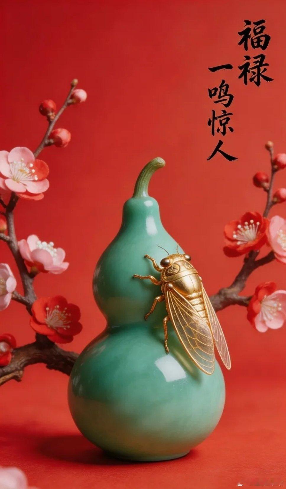 "福禄呈祥·好运相伴"...招财进宝玉葫芦壁纸～