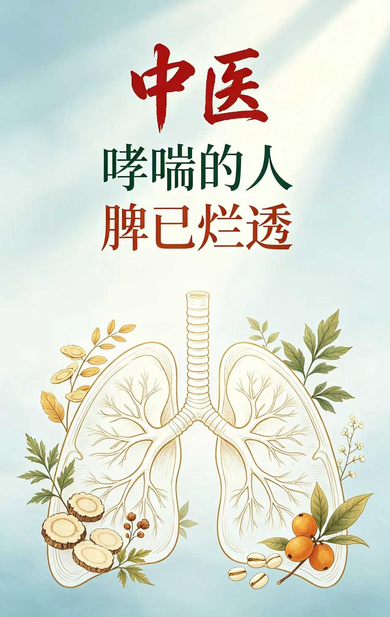 中医：哮喘的人，脾已烂透没有受凉感冒、没有咽喉发炎，却总是莫名胸闷、气道发痒、