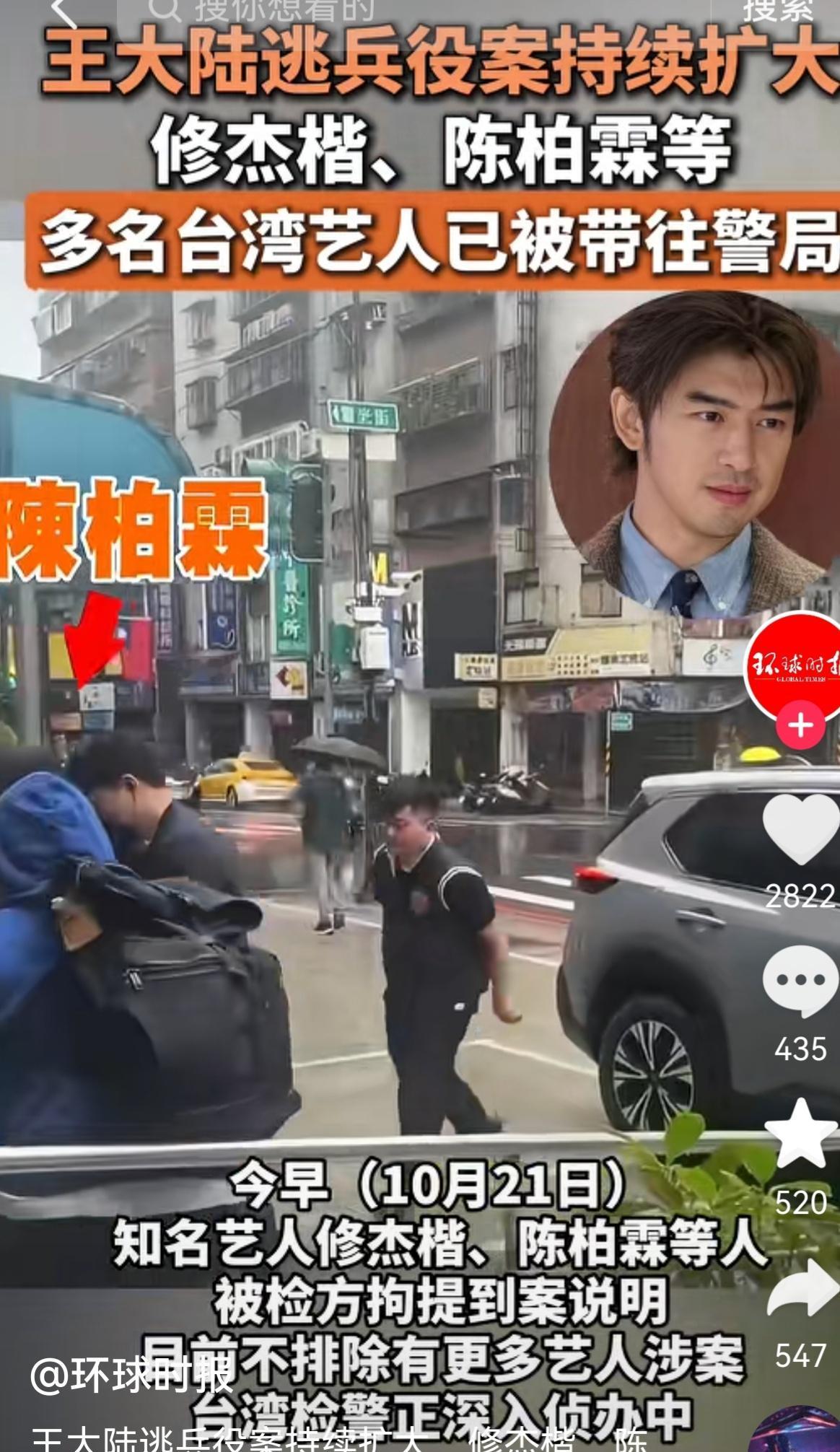 王大陆逃兵役被查我不惊讶，其他艺人涉案我也不惊讶，但我惊讶的是，陈柏霖、修杰