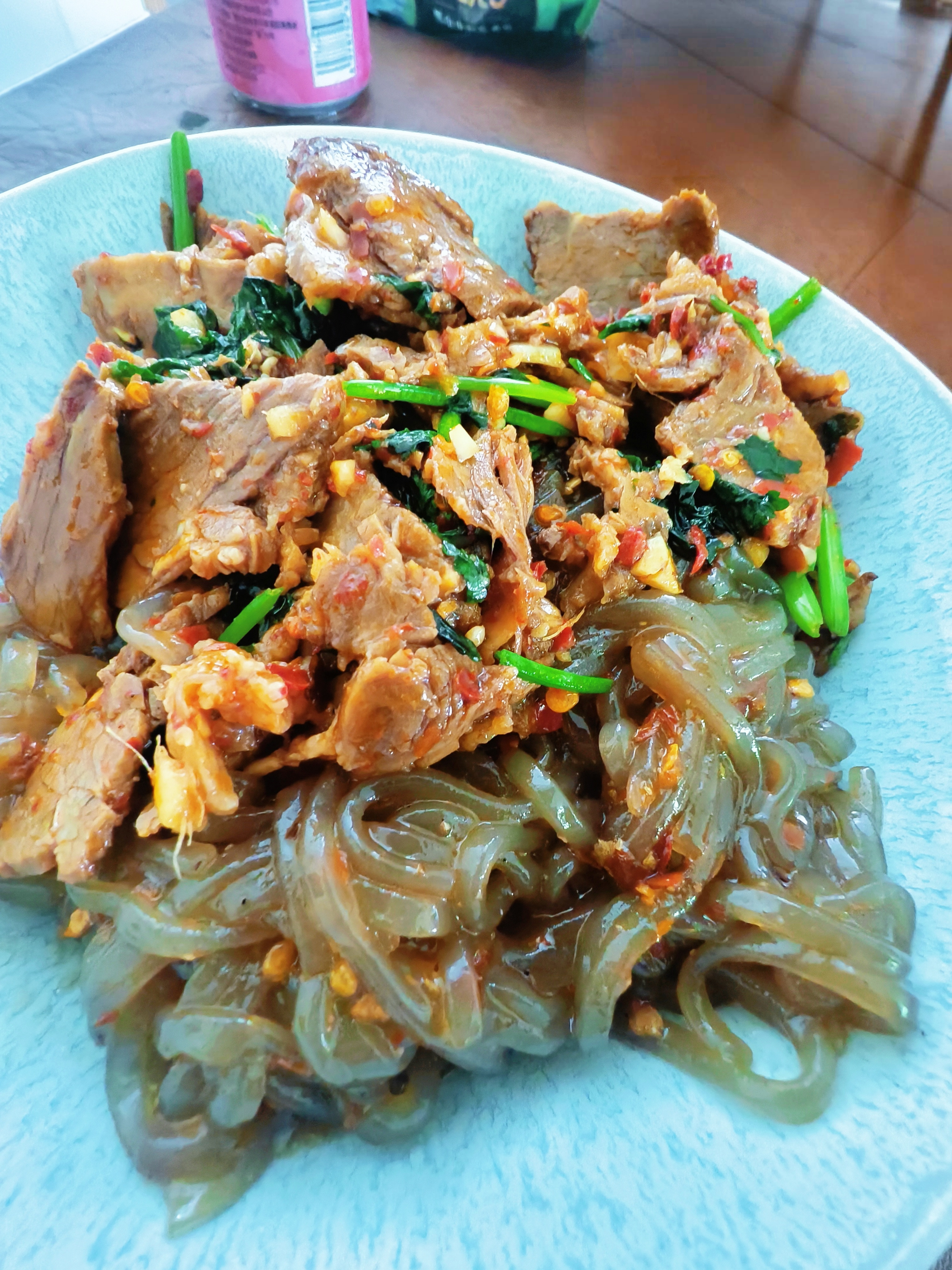 今日份晚饭🥣凉拌牛肉🥩➕凉拌红薯粉​​​