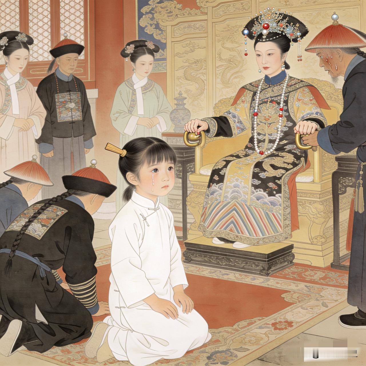 肃顺含冤遭斩时，他8岁的女儿被带到慈禧面前，孩子问：我爹说忠臣不怕死，那太后您怕