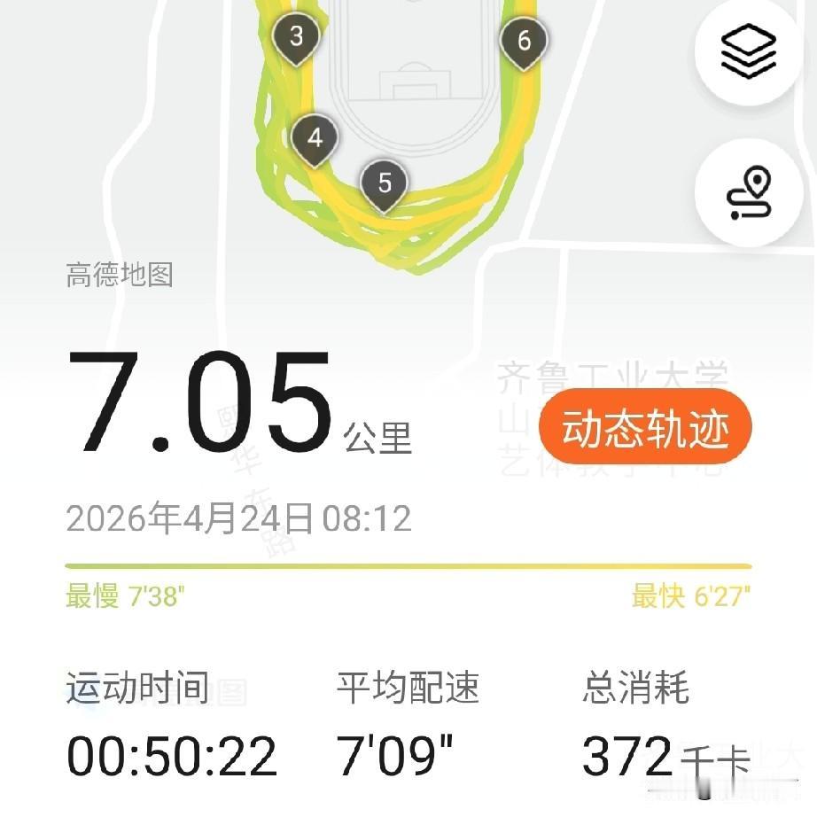 今天忙完事情才去跑步，天晴风大，逆风时好像把身体给刮回，非常费力，到了顺风时也快